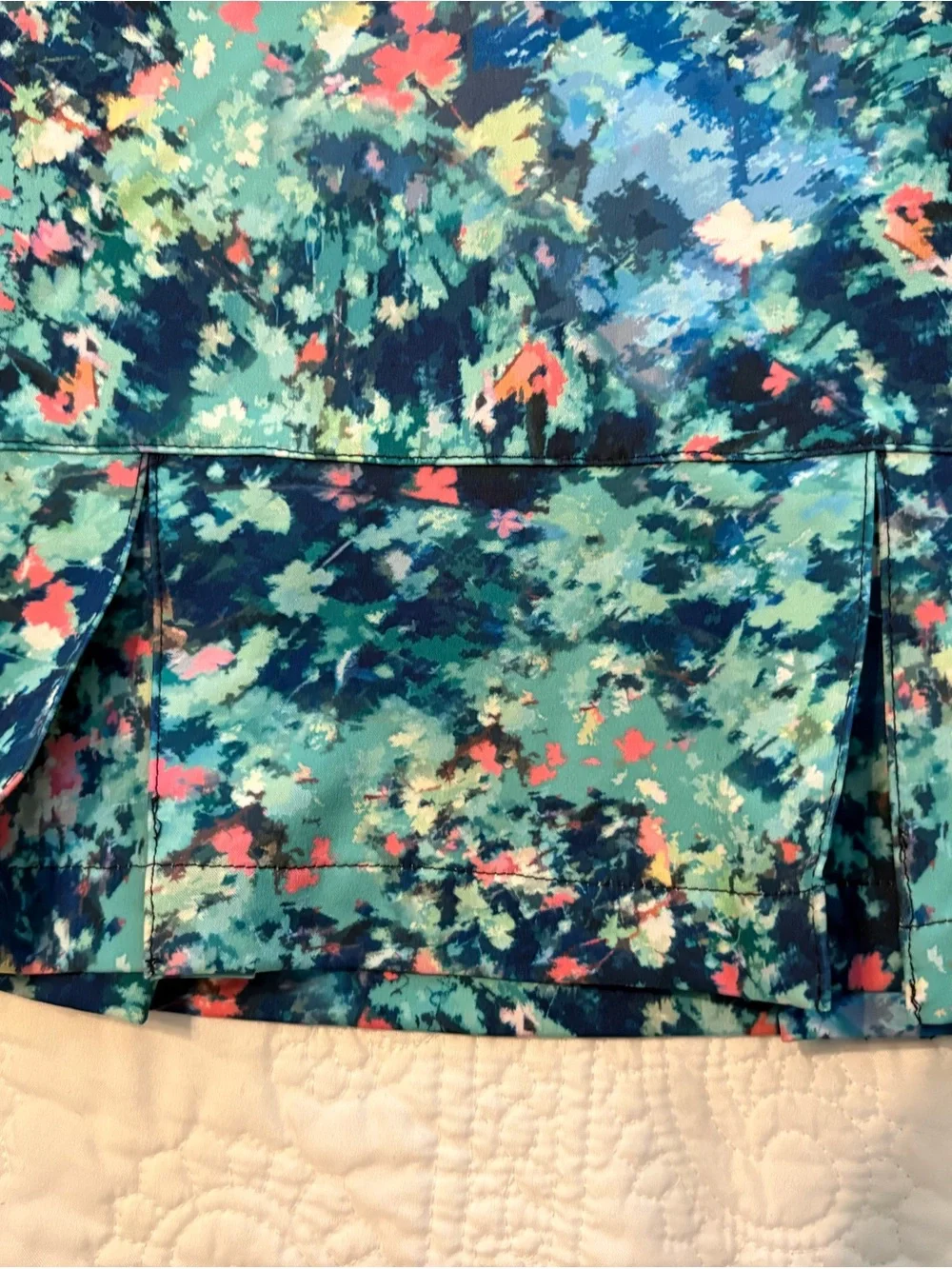 Aqua Teal Abstract Floral Golf Skort